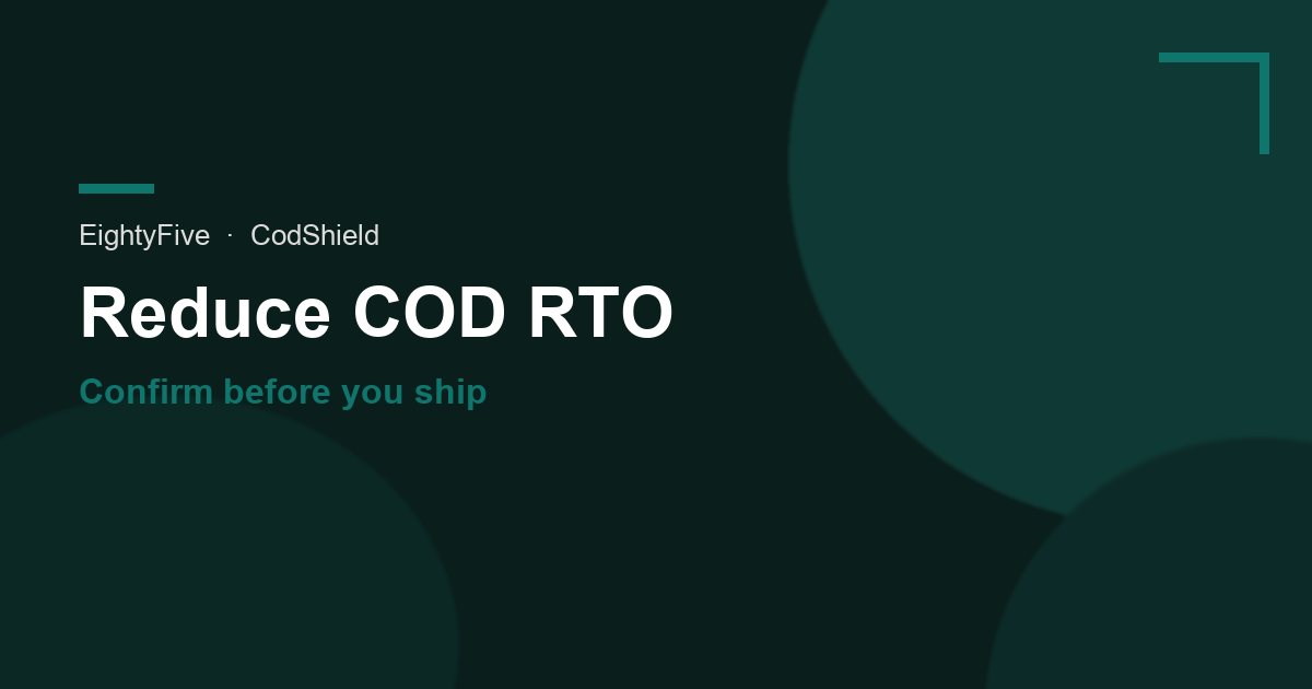 How to Reduce COD RTO on Shopify Before You Ship